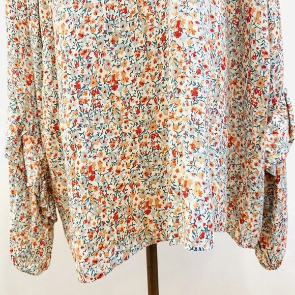 NWT SONOMA Women Long Sleeve Keyhole Neck Pullover Floral Shirt Plus Size 4X - Picture 3 of 11